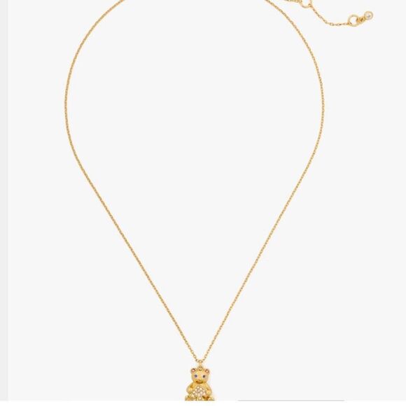Kate Spade NWT necklace and earrings set - gold teddy bear - Picture 4 of 15